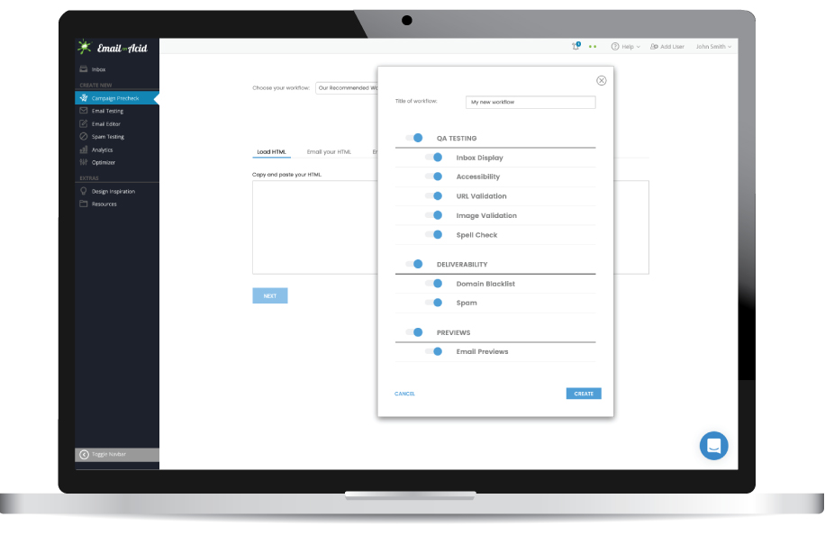 screenshot of Email on Acid